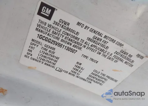 2006 Chevrolet Express Work Van из США, поврежденный, VIN 1GCGG25V661130507